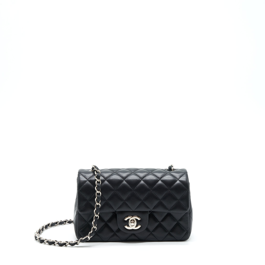 CHANEL MINI RECTANGULAR LAMBSKIN BLACK SHW