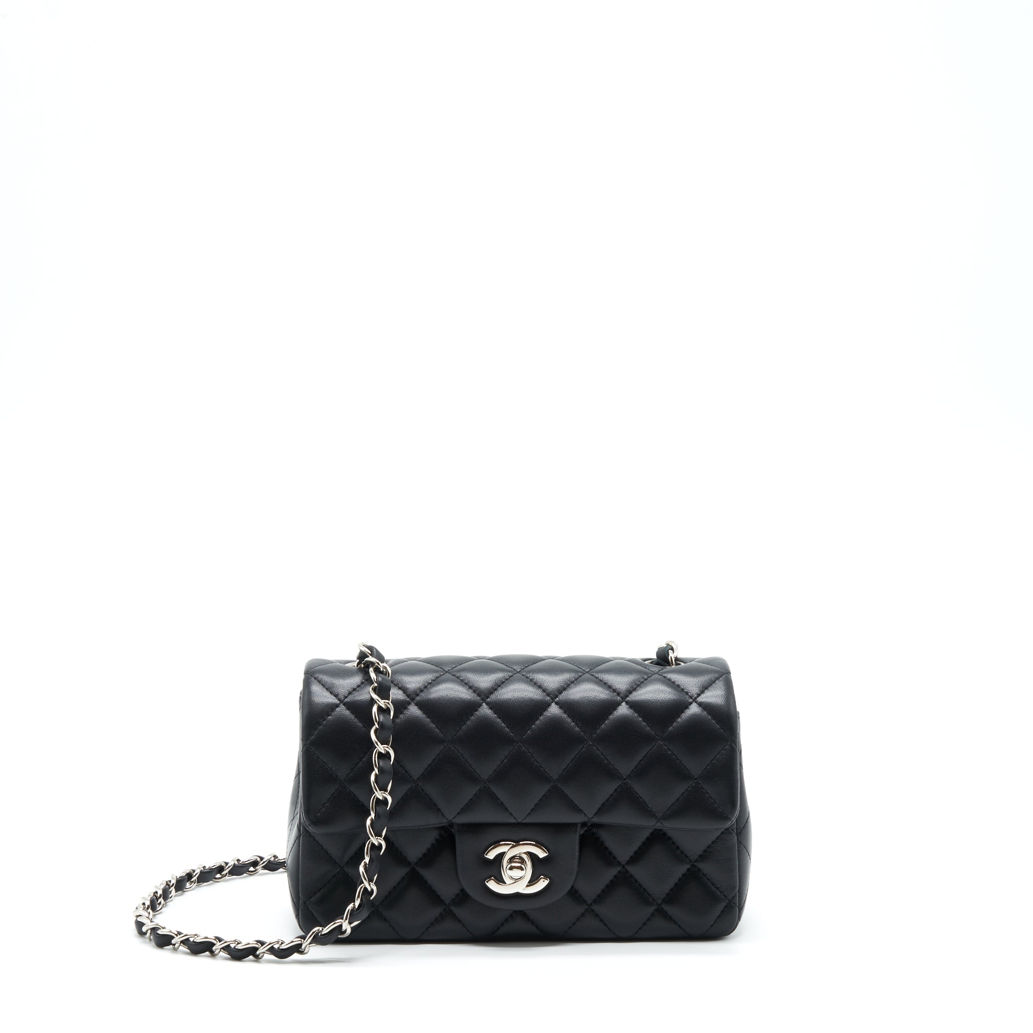 CHANEL MINI RECTANGULAR LAMBSKIN BLACK SHW