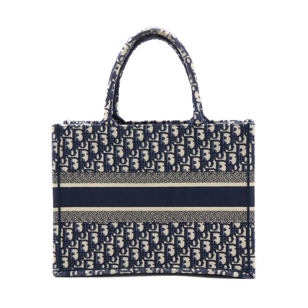 DIOR MEDIUM BOOK TOTE OBLIQUE EMBROIDERY BLUE