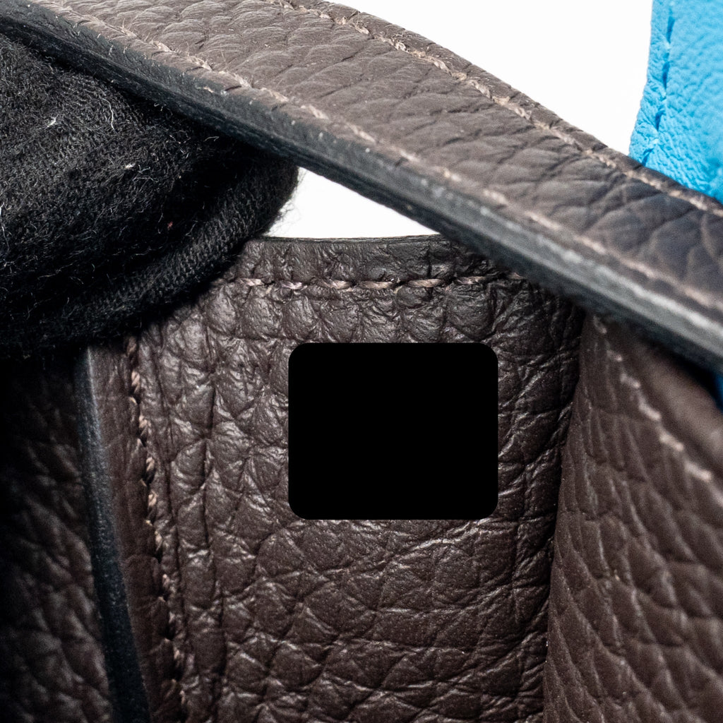 HERMES HALZAN 25 CLEMENCE EBENE/ZANZIBAR BLUE GHW