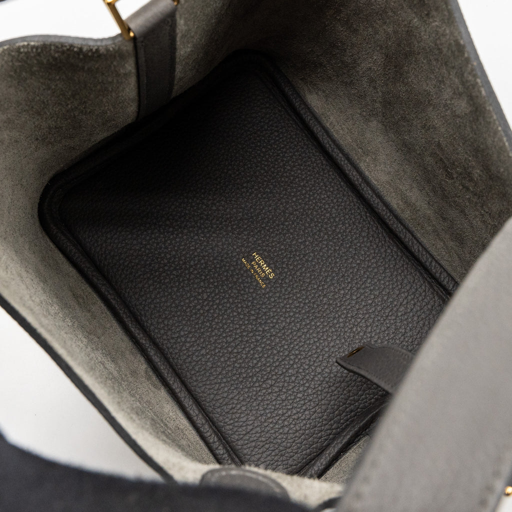 HERMES PICOTIN 18 LOCK BAG TAURILLON MAURICE GRAPHITE GHW