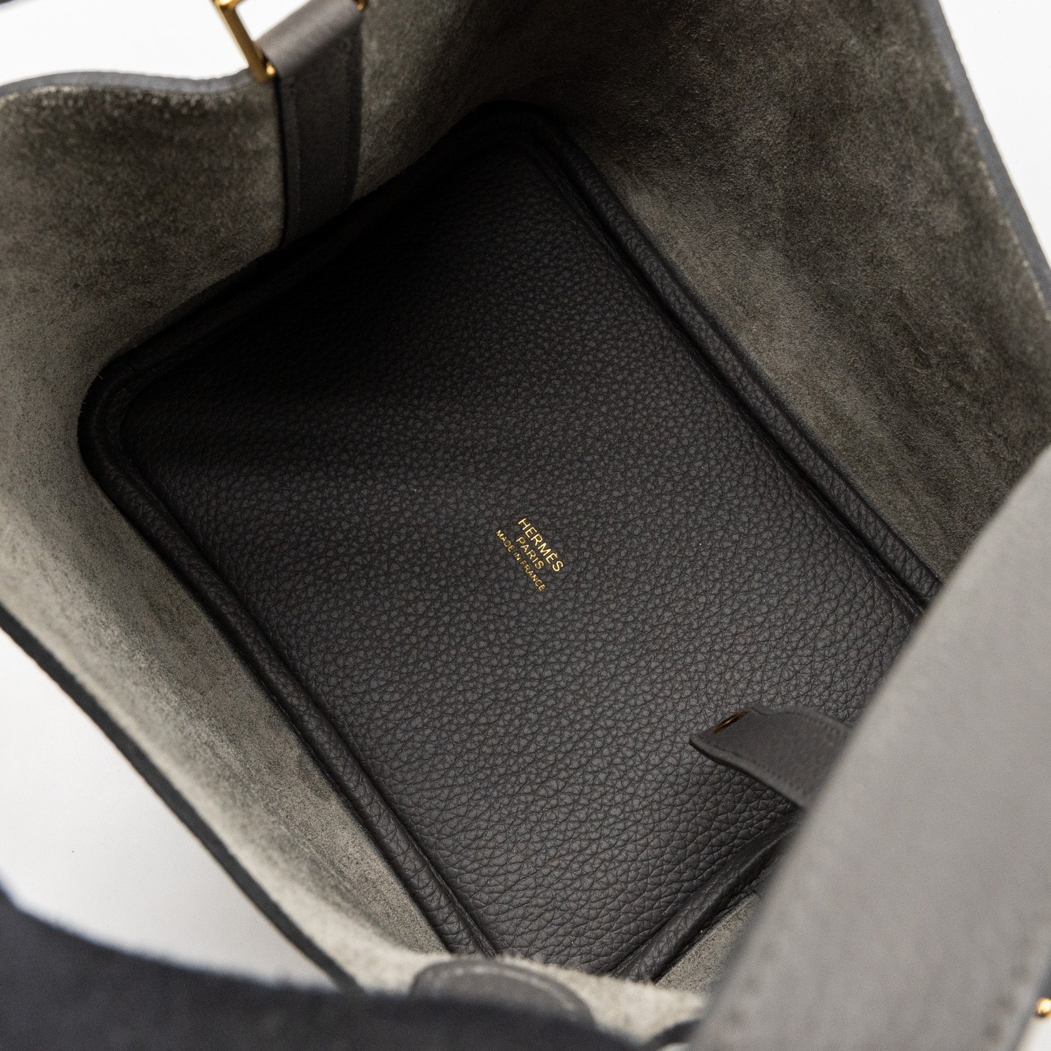 HERMES PICOTIN 18 LOCK BAG TAURILLON MAURICE GRAPHITE GHW