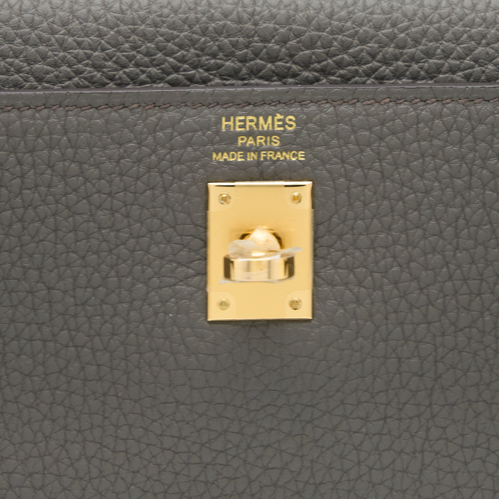 Hermes Kelly 25 Togo Gris Etain GHW