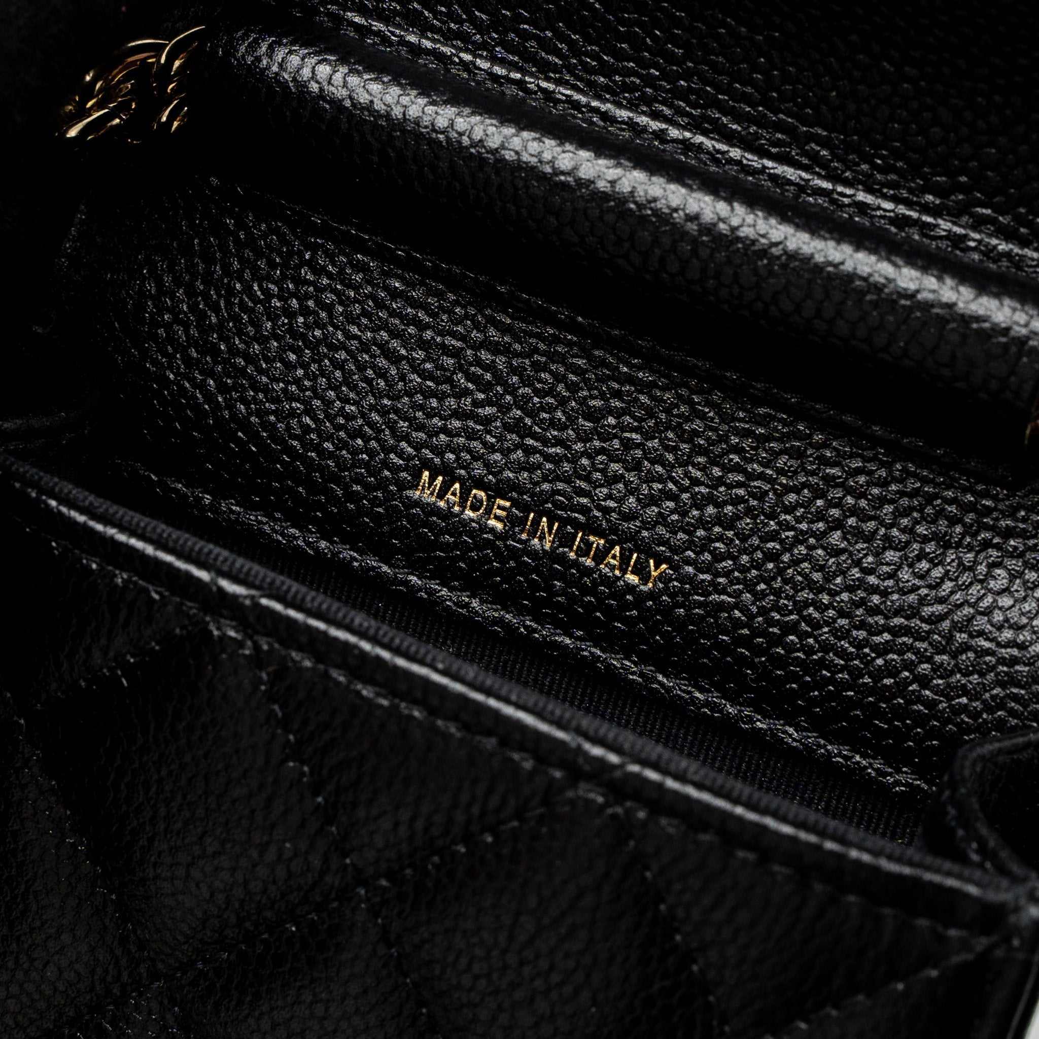 CHANEL VERTICAL PHONE POUCH CAVIAR BLACK LGHW