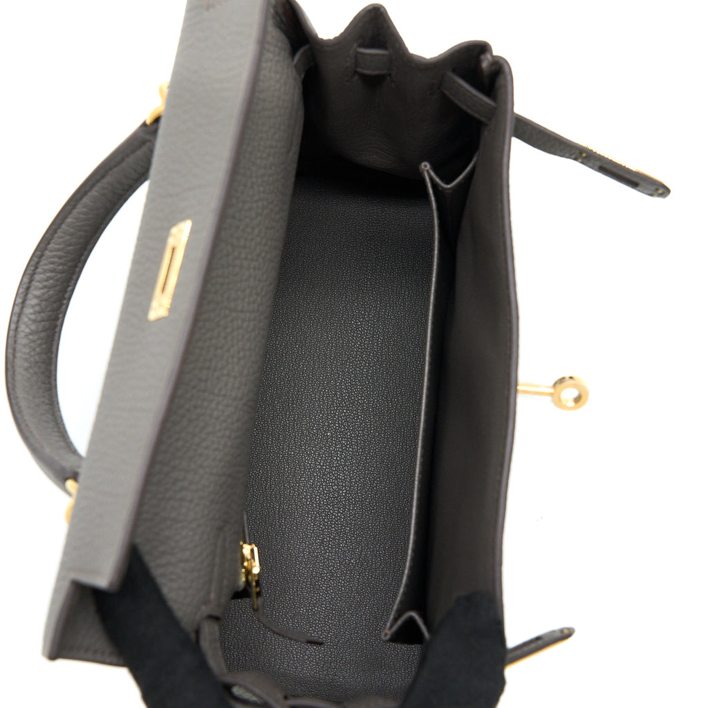 Hermes Kelly 25 Togo Gris Etain GHW
