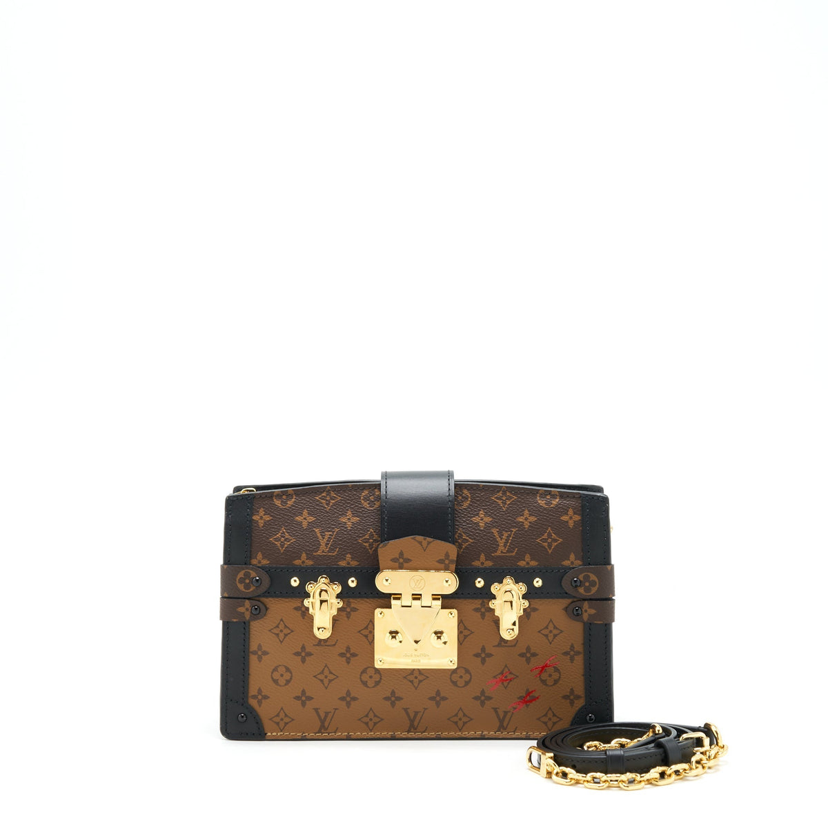 LOUIS VUITTON TRUNK CLUTCH BAG MONOGRAM REVERSE CANVAS YEAR 2019