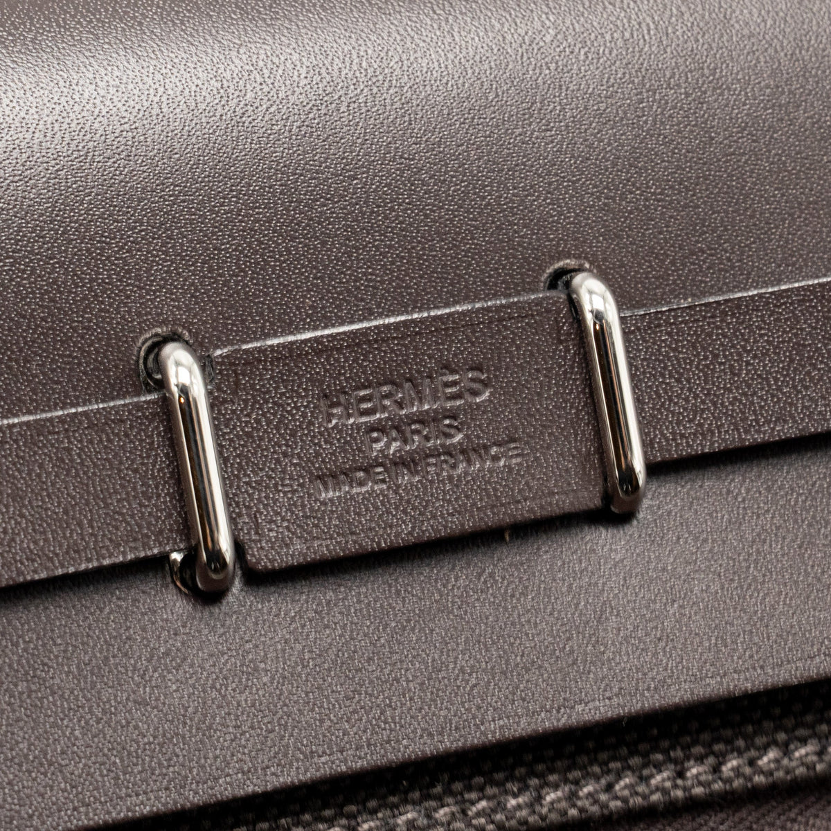 Hermes Herbag Mini Canvas/Hunter Leather Ebene SHW