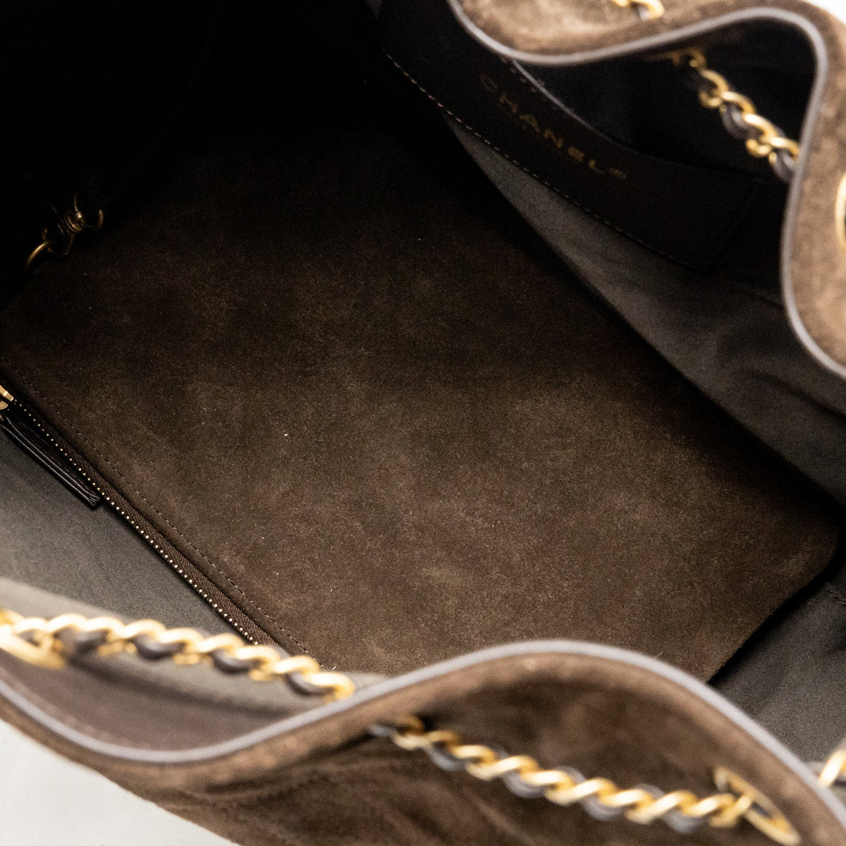 Chanel Medium 25 bag suede leather brown GHW (microchip)