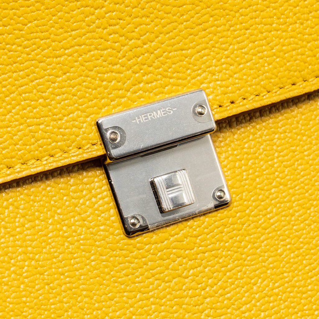 HERMES CLIC 16 WALLET CHEVRE MYSORE JAUNE AMBER SHW
