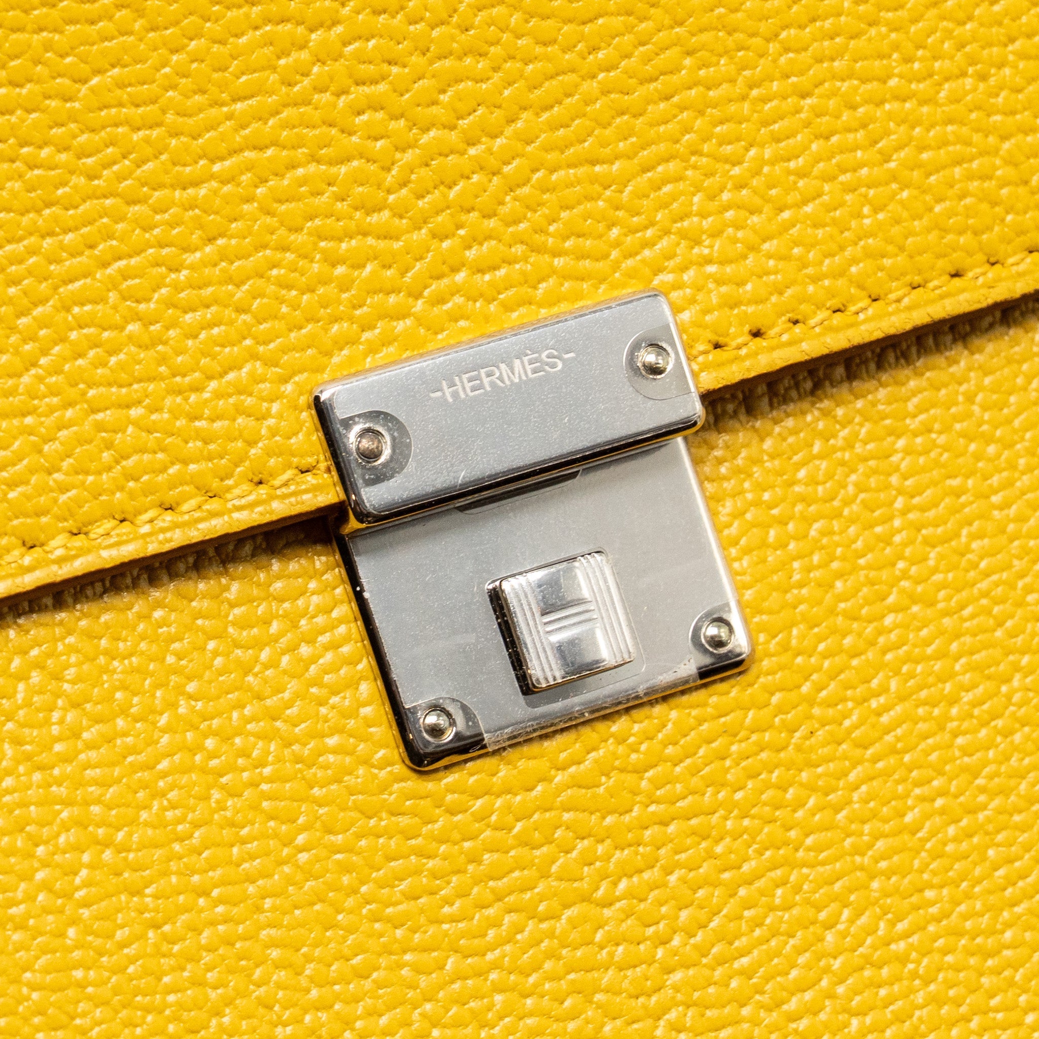 HERMES CLIC 16 WALLET CHEVRE MYSORE JAUNE AMBER SHW