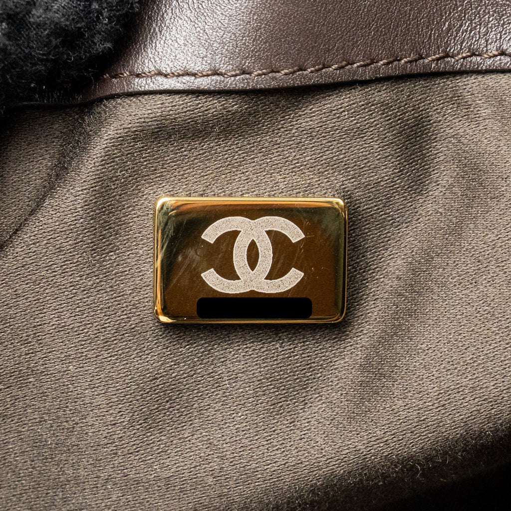 Chanel Medium 25 bag suede leather brown GHW (microchip)