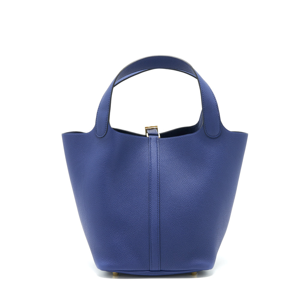 Hermes picotin 22 Lock bag Taurillon Maurice blue Saphir GHW