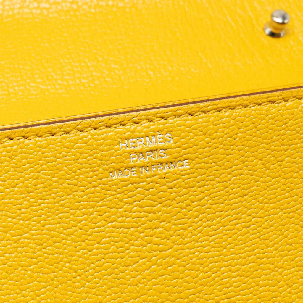 HERMES CLIC 16 WALLET CHEVRE MYSORE JAUNE AMBER SHW