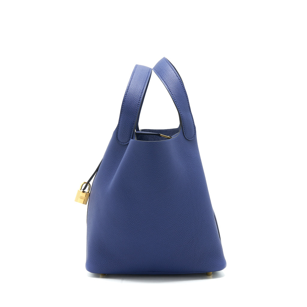 Hermes picotin 22 Lock bag Taurillon Maurice blue Saphir GHW