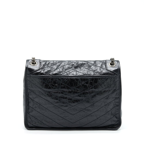 SAINT LAURENT LARGE NIKI SHOULDER BAG CALFSKIN BLACK SHW