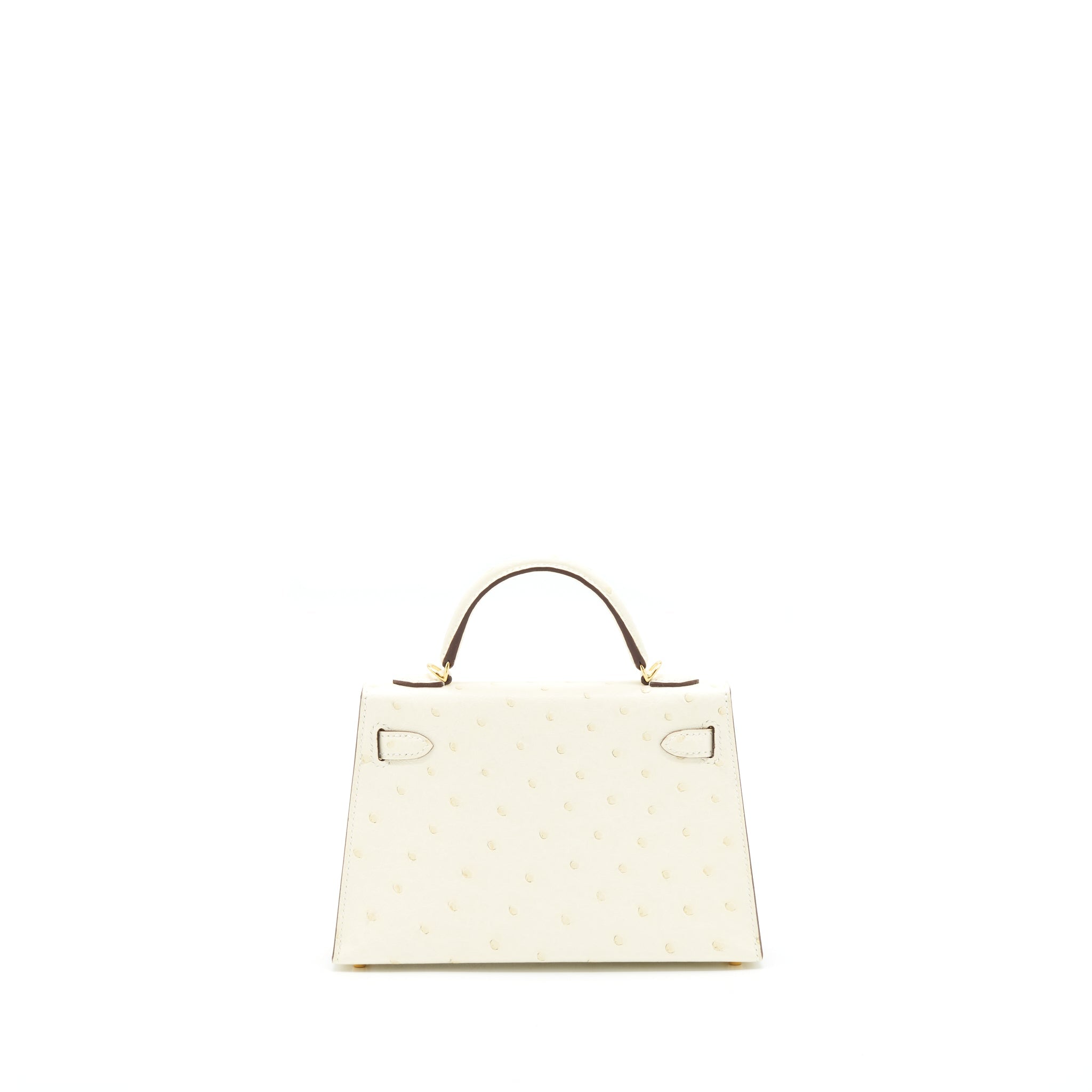 HERMES SAC MINI KELLY II SELLIER OSTRICH NATA GHW