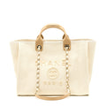 CHANEL DEAUVILLE PEARL TOTE CANVAS GHW