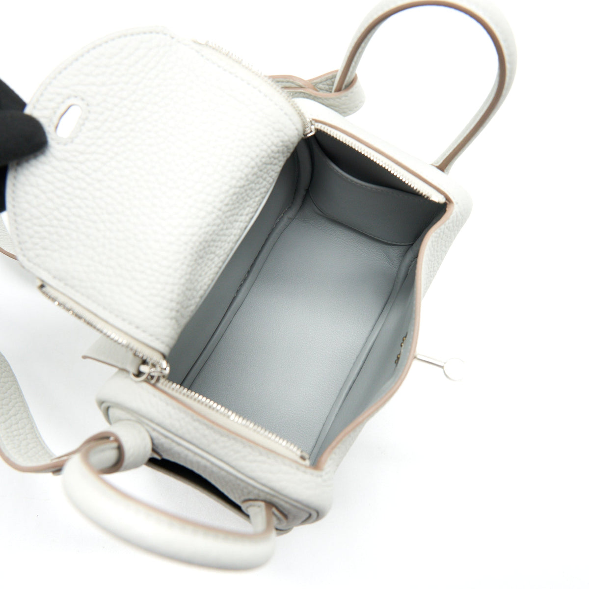 Hermes Mini Lindy 80 Gris Pale SHW
