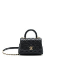 CHANEL MINI COCO HANDLE 20CM CAVIAR BLACK WITH LGHW