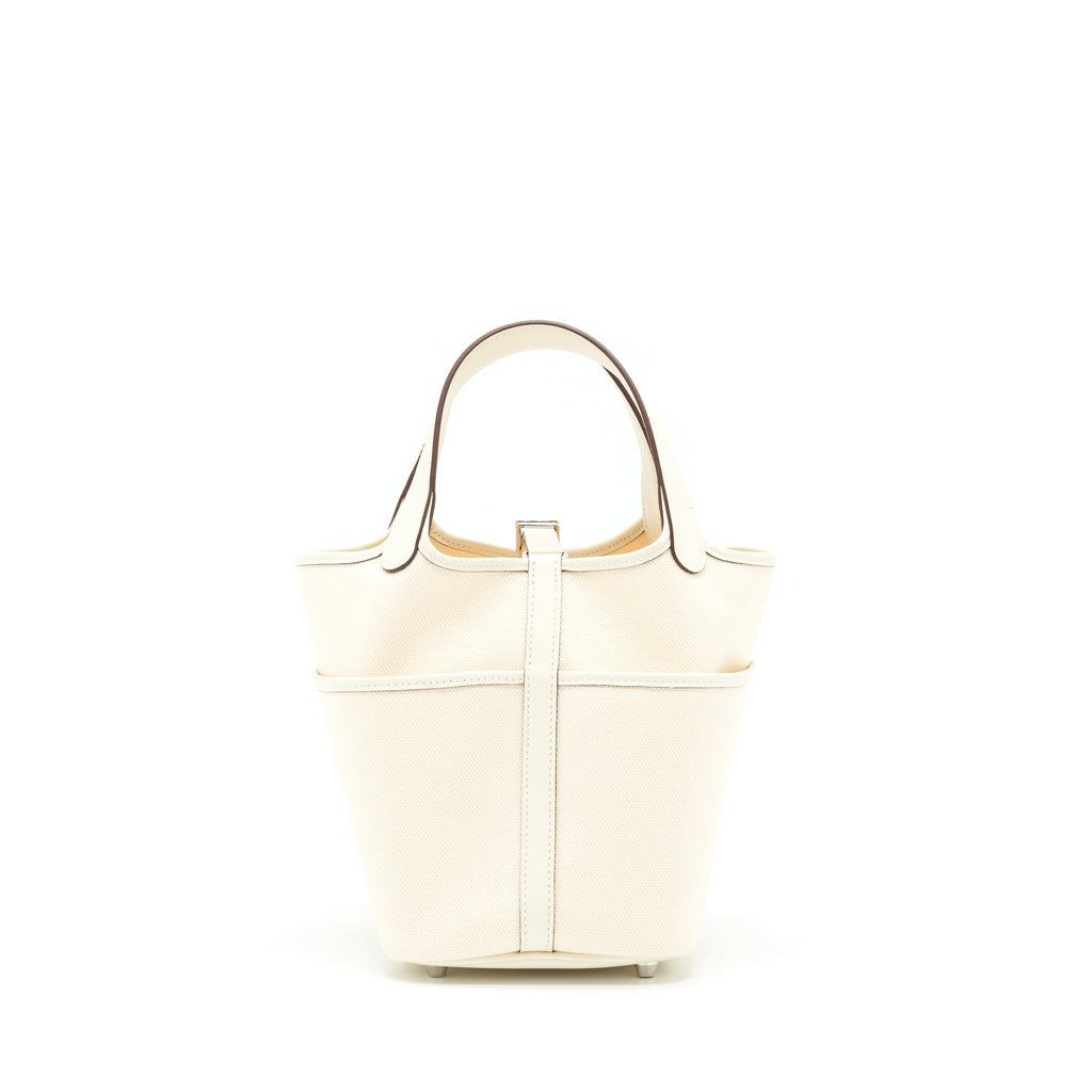 HERMES PICOTIN CARGO 18 SWIFT AND TOILE CANVAS ECRU/NATA SHW