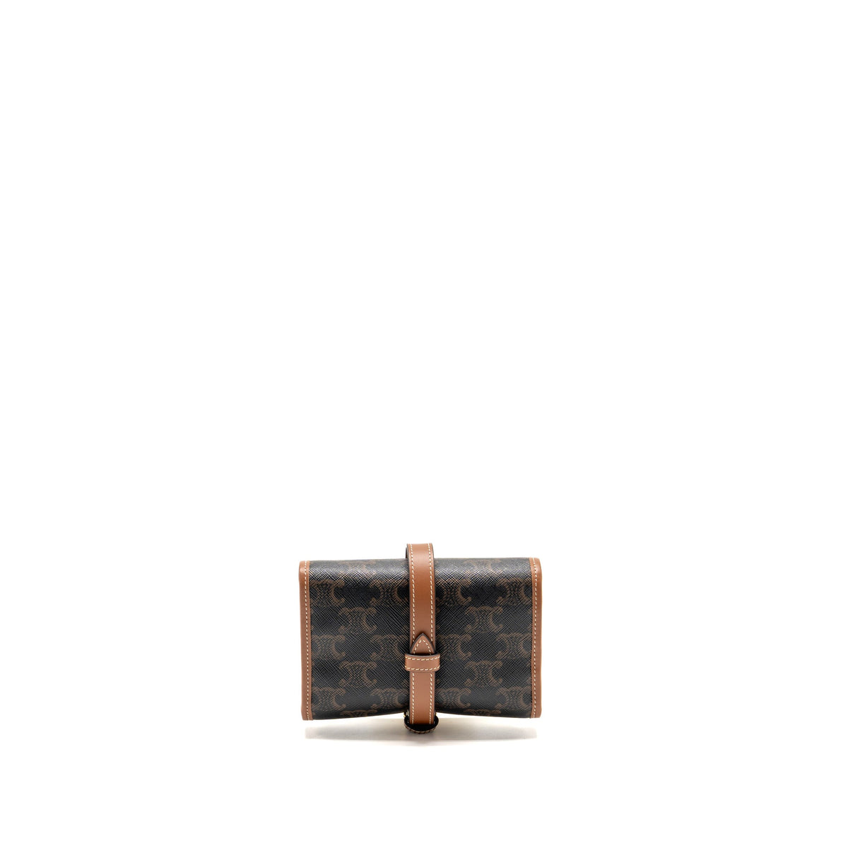 Celine Jewellery Pouch In Triomphe Canvas / Calfskin Tan GHW