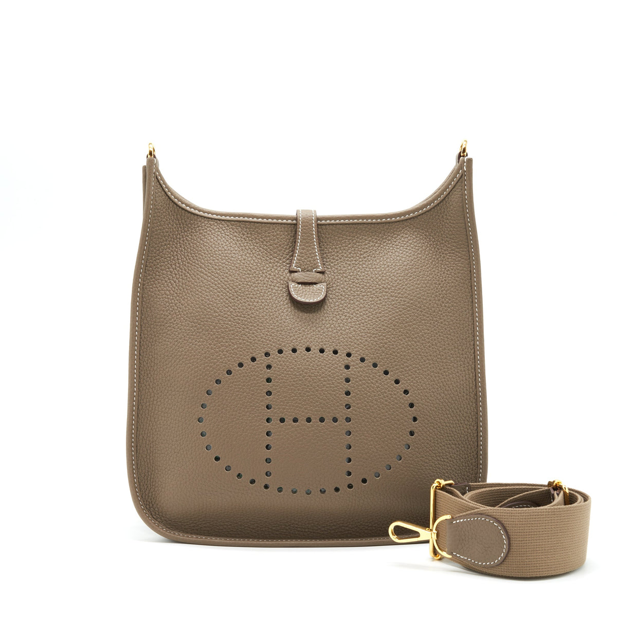Hermes Evelyne 29 Bag Clemence Etoupe GHW