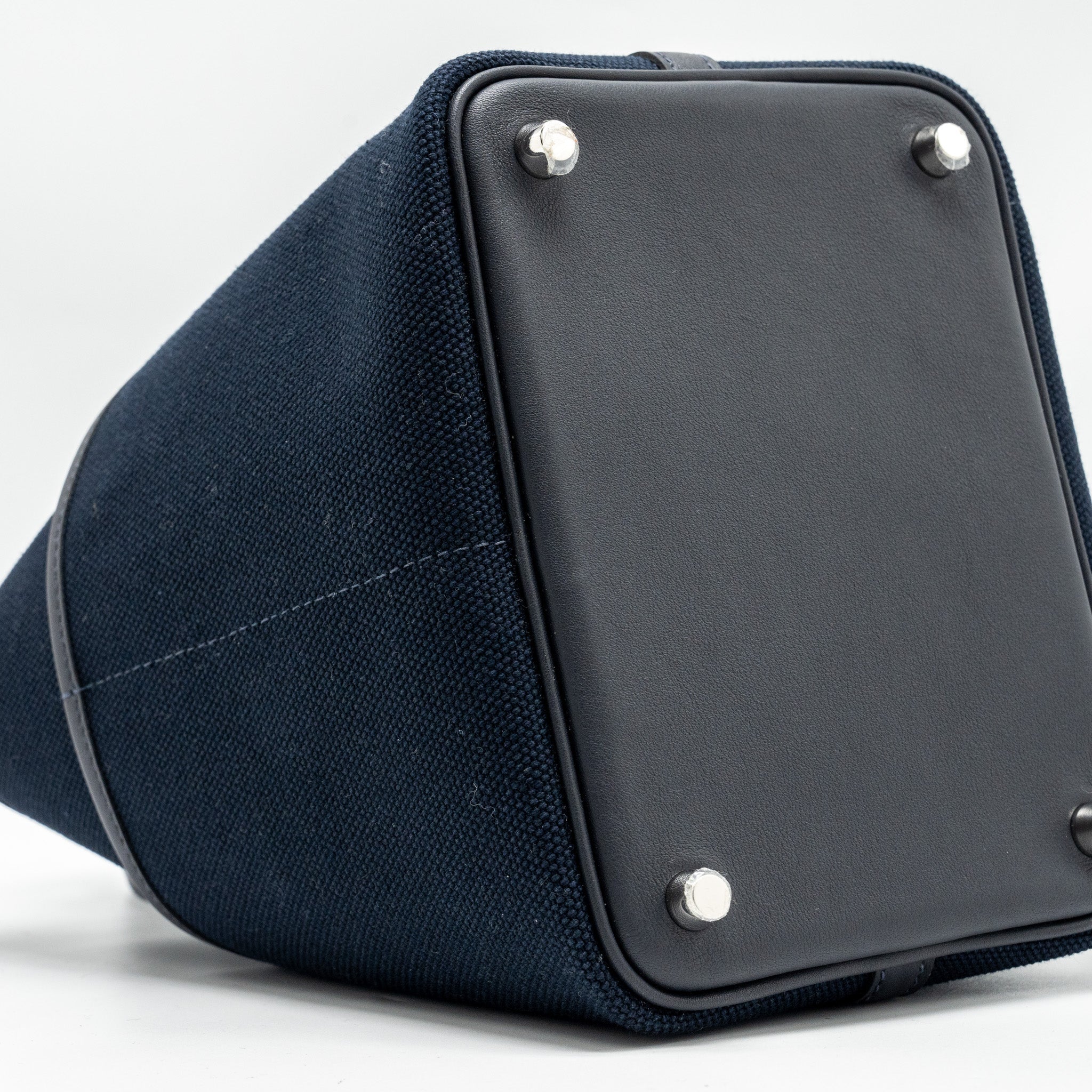 HERMES CARGO PICOTIN 18 LOCK BAG CANVAS/SWIFT BLEU MARINE/CABAN SHW