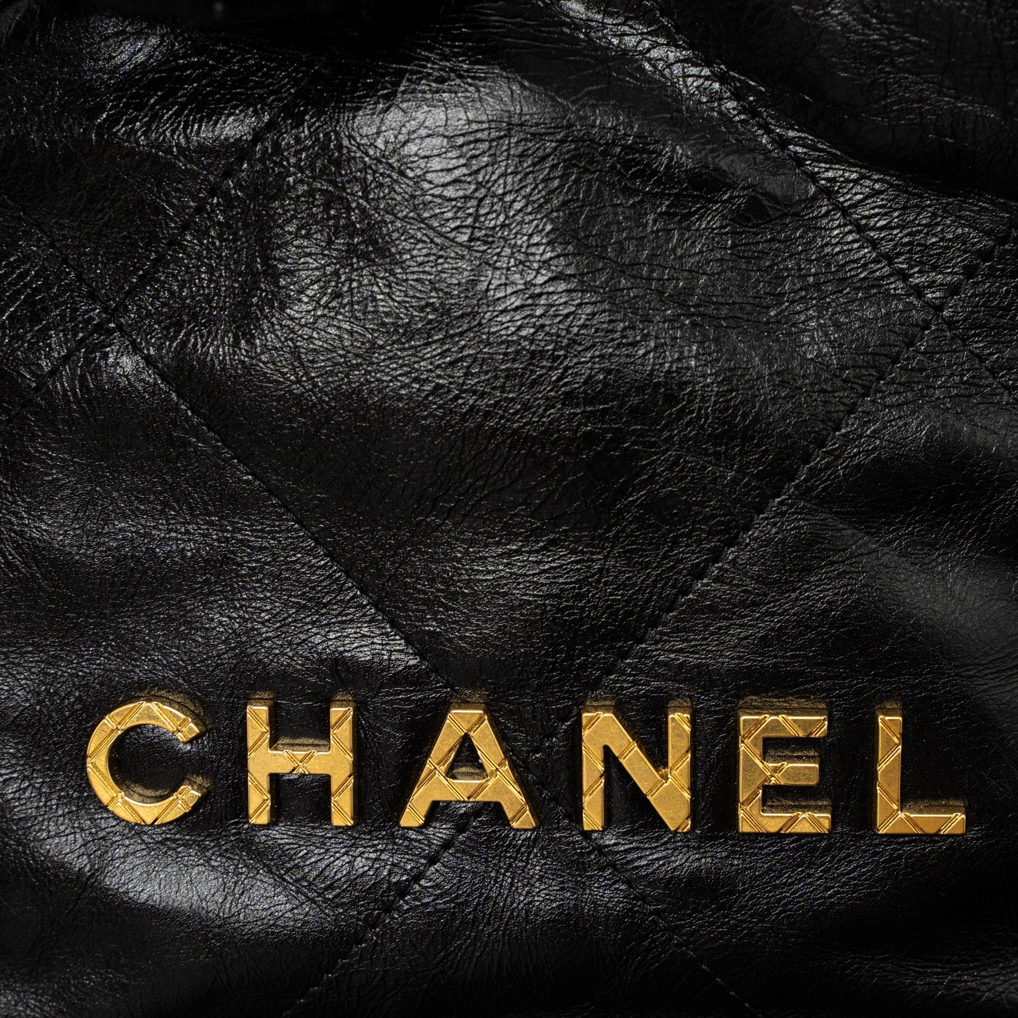 CHANEL 23S MINI 22 BAG WITH PEARL SHINY CALFSKIN BLACK BRUSHED GHW (MICROCHIP)