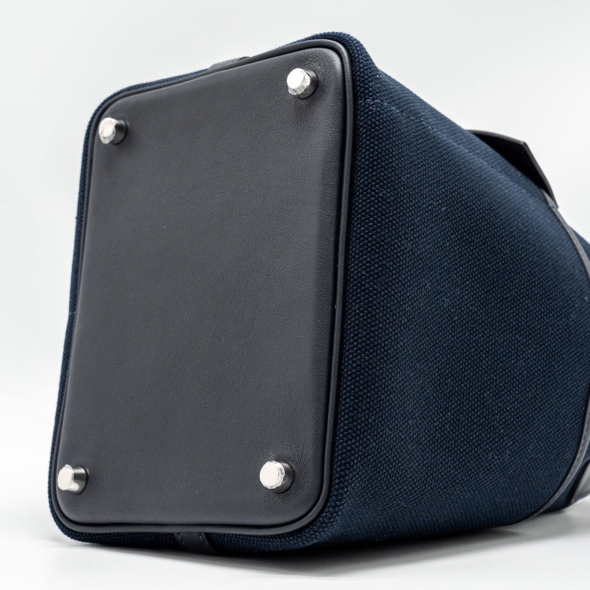 HERMES CARGO PICOTIN 18 LOCK BAG CANVAS/SWIFT BLEU MARINE/CABAN SHW