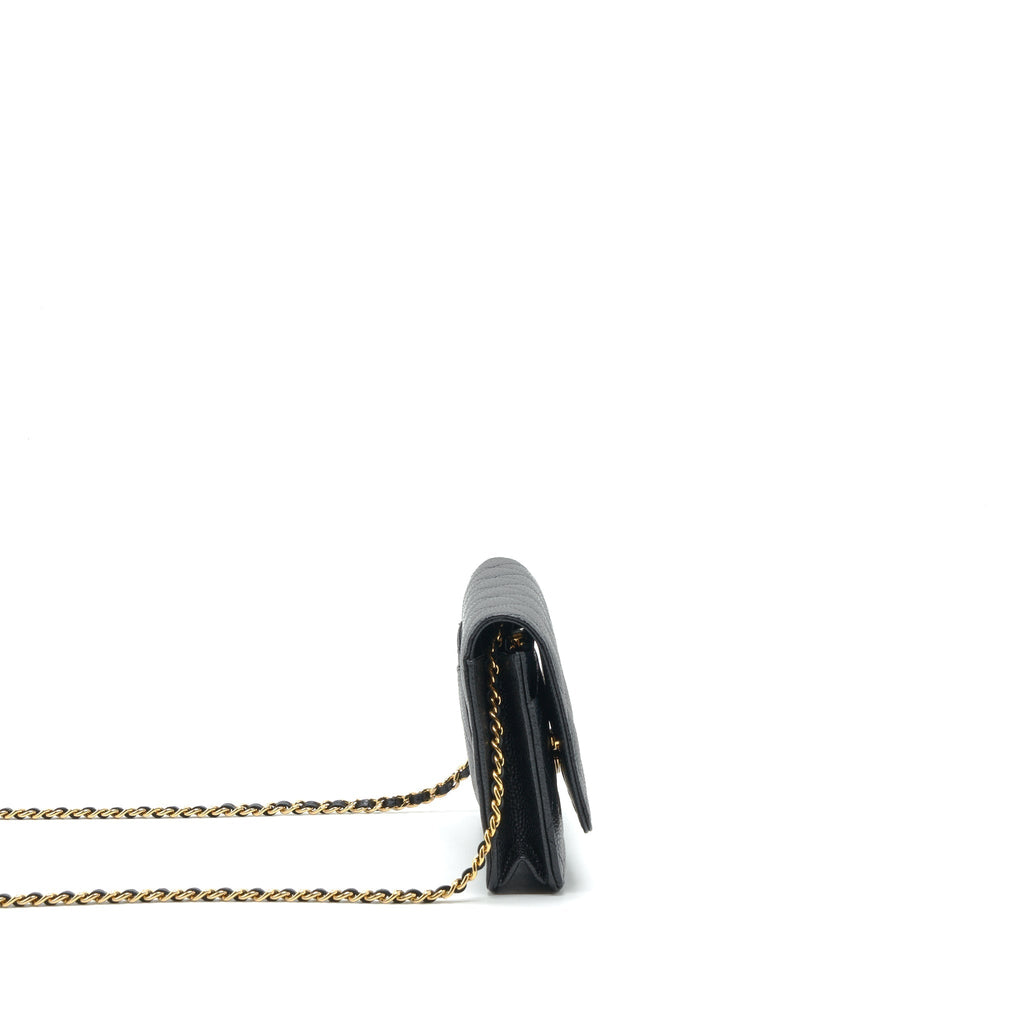 CHANEL CLASSIC WALLET ON CHAIN CAVIAR BLACK GHW