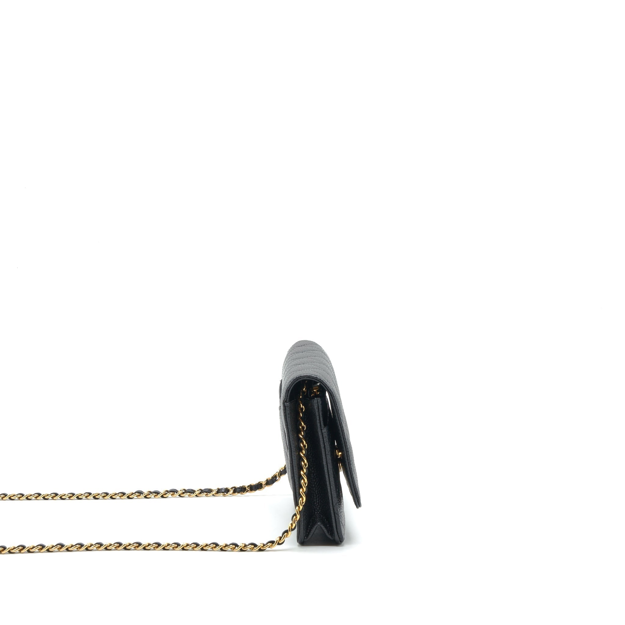 CHANEL CLASSIC WALLET ON CHAIN CAVIAR BLACK GHW