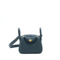 Hermes Mini Lindy Clemence 6O Vert Cypres GHW