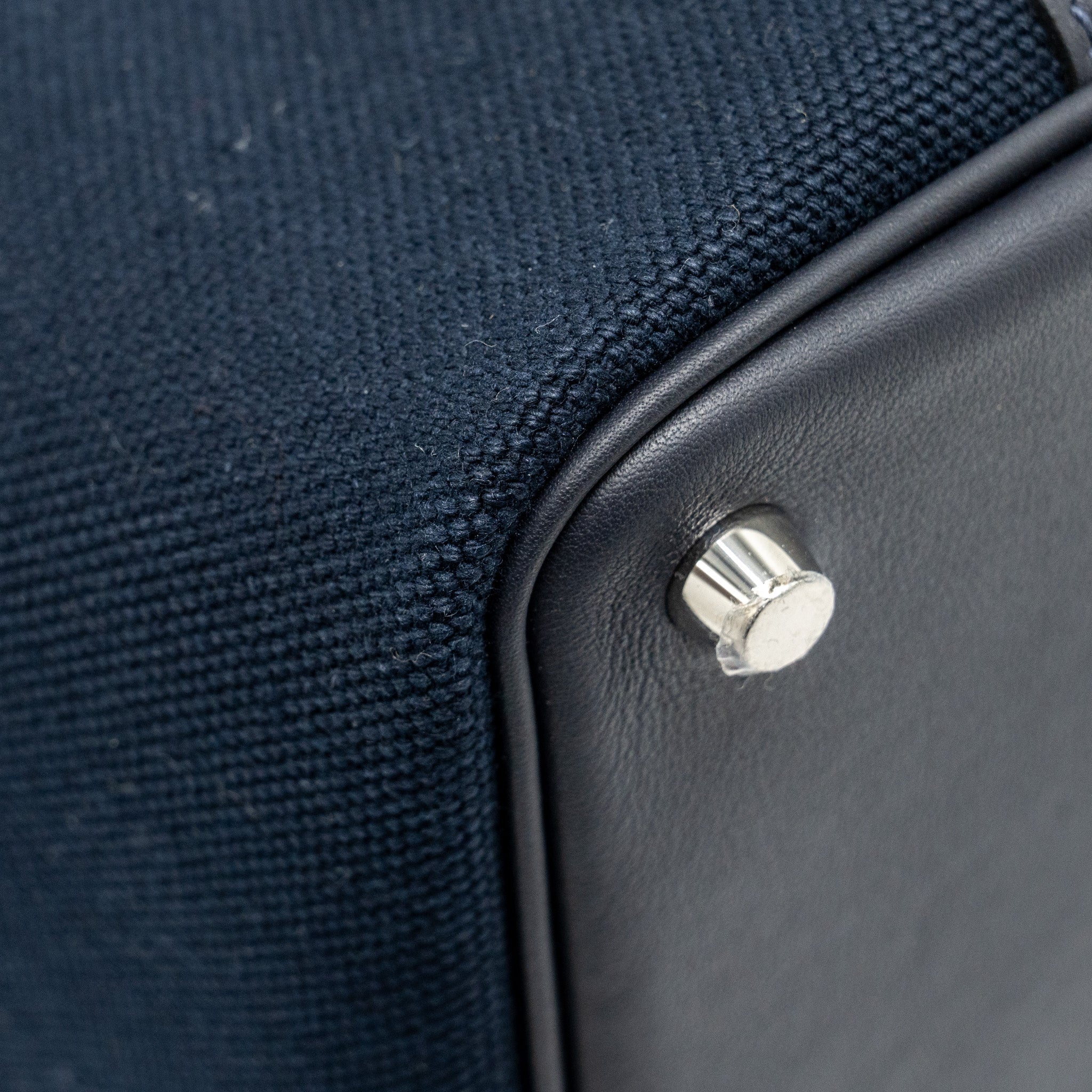 HERMES CARGO PICOTIN 18 LOCK BAG CANVAS/SWIFT BLEU MARINE/CABAN SHW