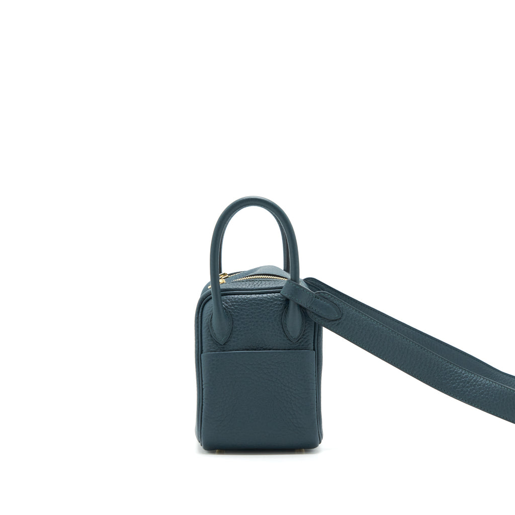 Hermes Mini Lindy Clemence 6O Vert Cypres GHW