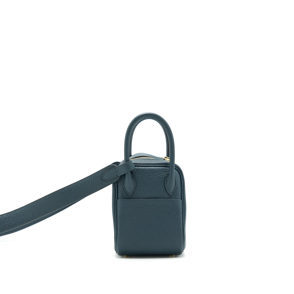 Hermes Mini Lindy Clemence 6O Vert Cypres GHW
