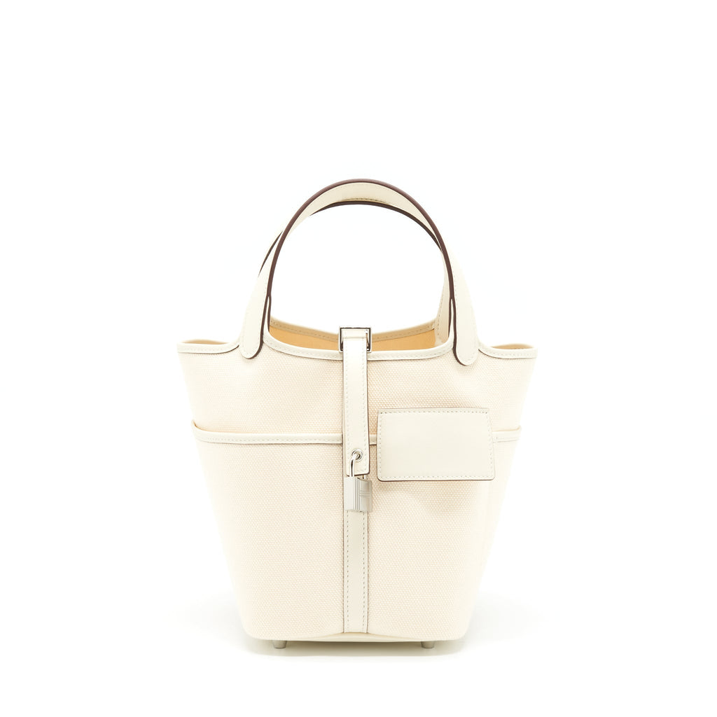 HERMES PICOTIN CARGO 18 LOCK BAG CANVAS/SWIFT ECRU/NATA SHW