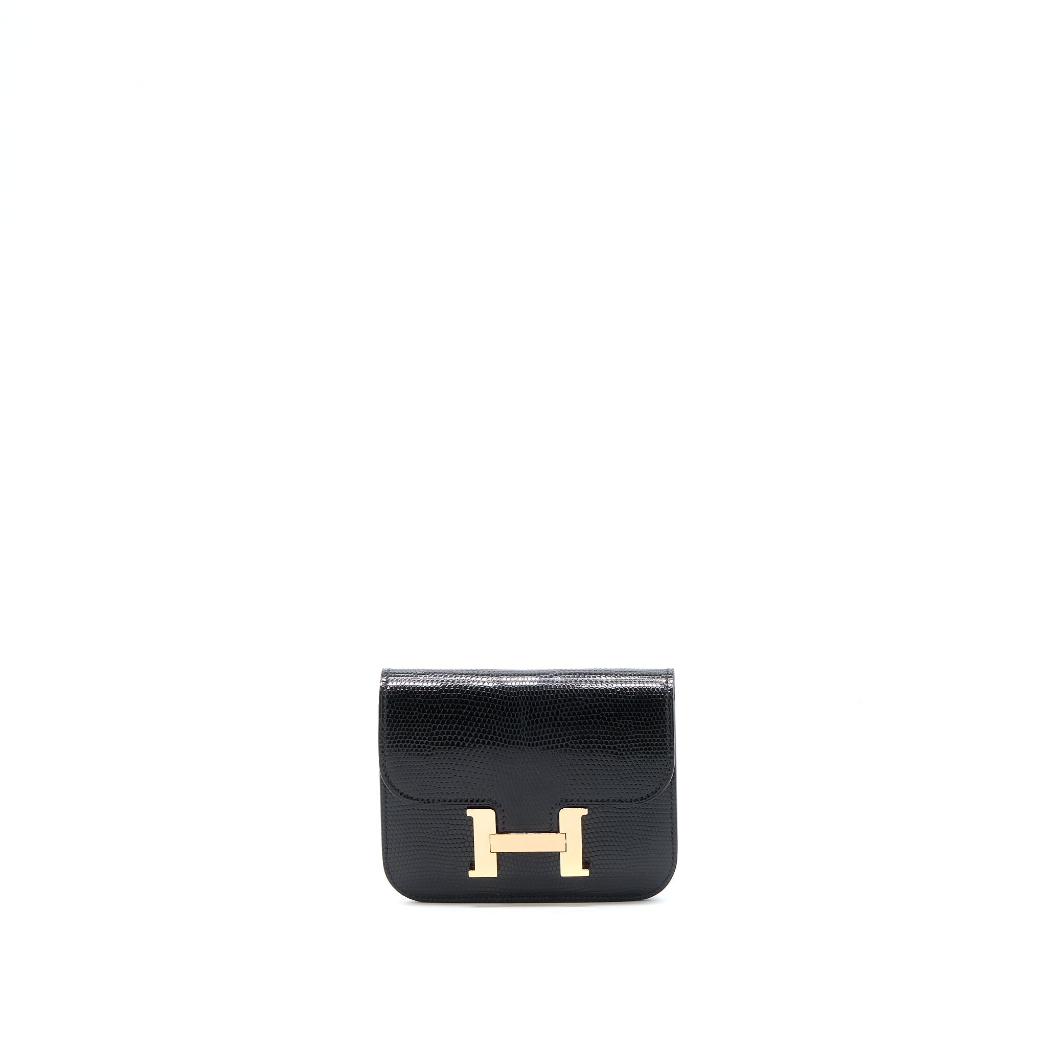 HERMES CONSTANCE SLIM LIZARD BLACK RGHW