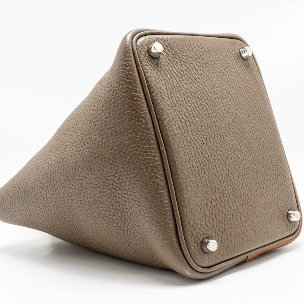 Hermes Picotin 18 Lock Bag Clemence Gold/ Etoupe/ Nata SHW