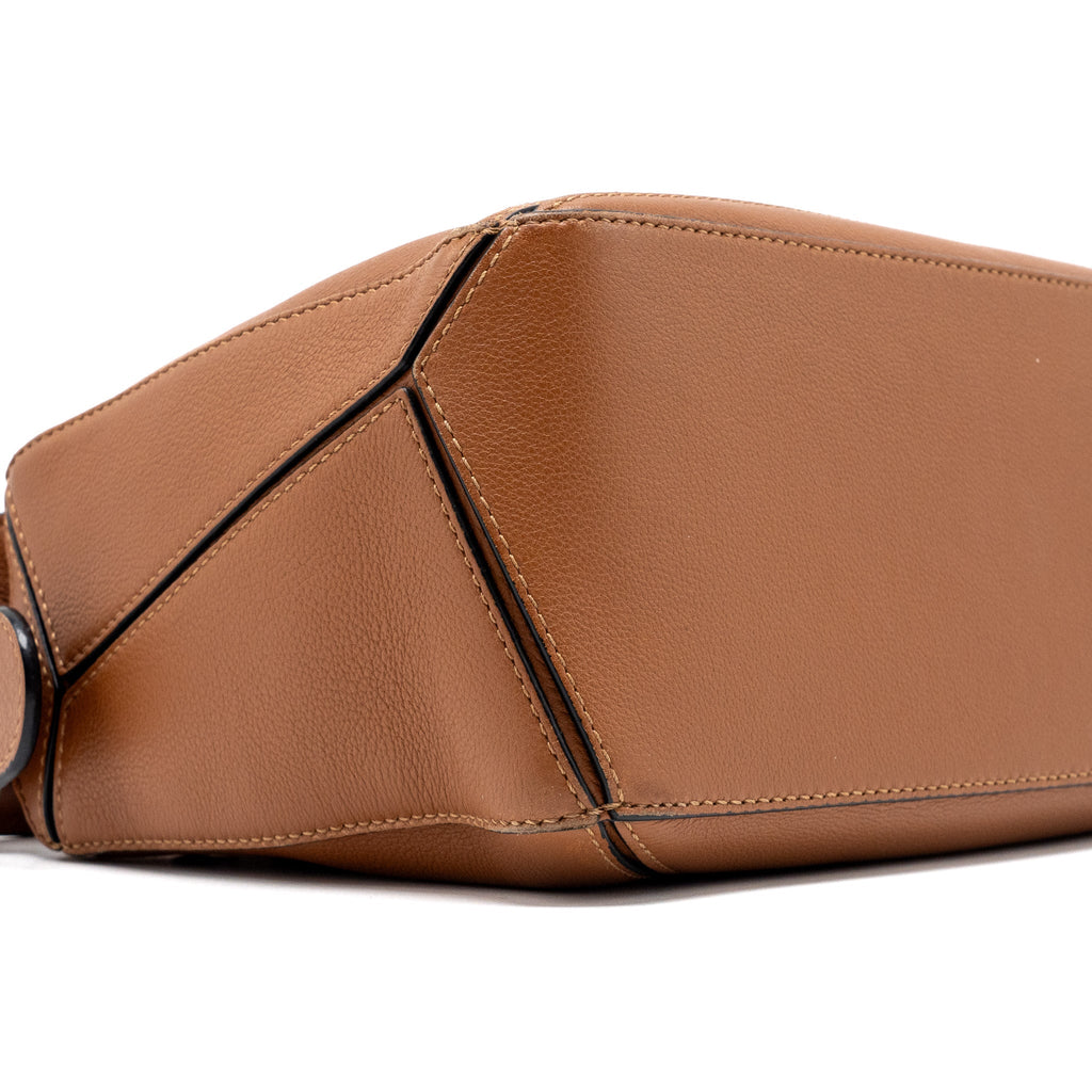 LOEWE SMALL PUZZLE BAG CALFSKIN TAN SHW