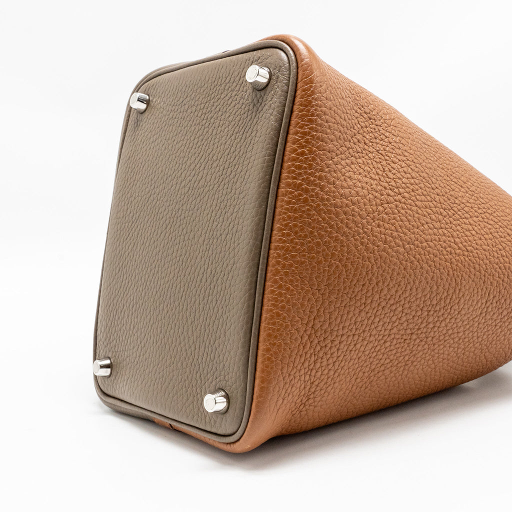 Hermes Picotin 18 Lock Bag Clemence Gold/ Etoupe/ Nata SHW