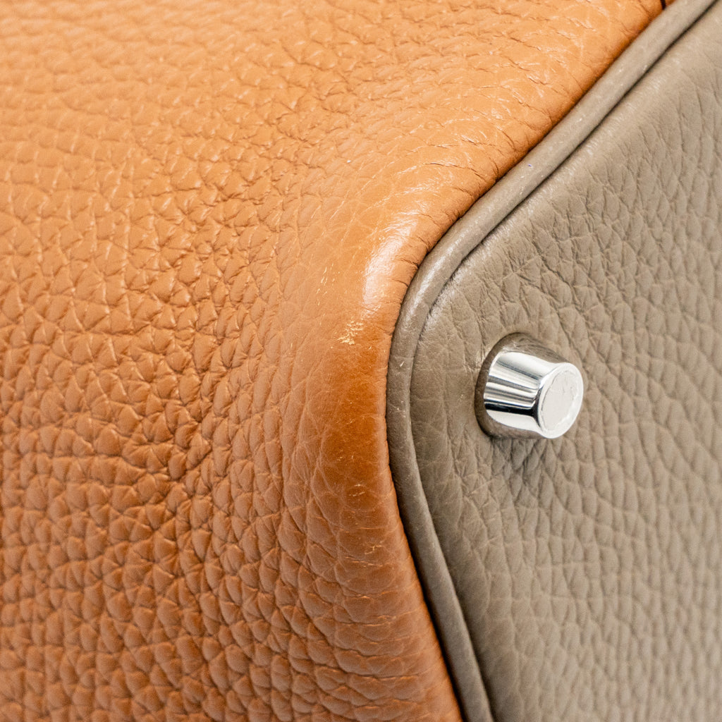 Hermes Picotin 18 Lock Bag Clemence Gold/ Etoupe/ Nata SHW