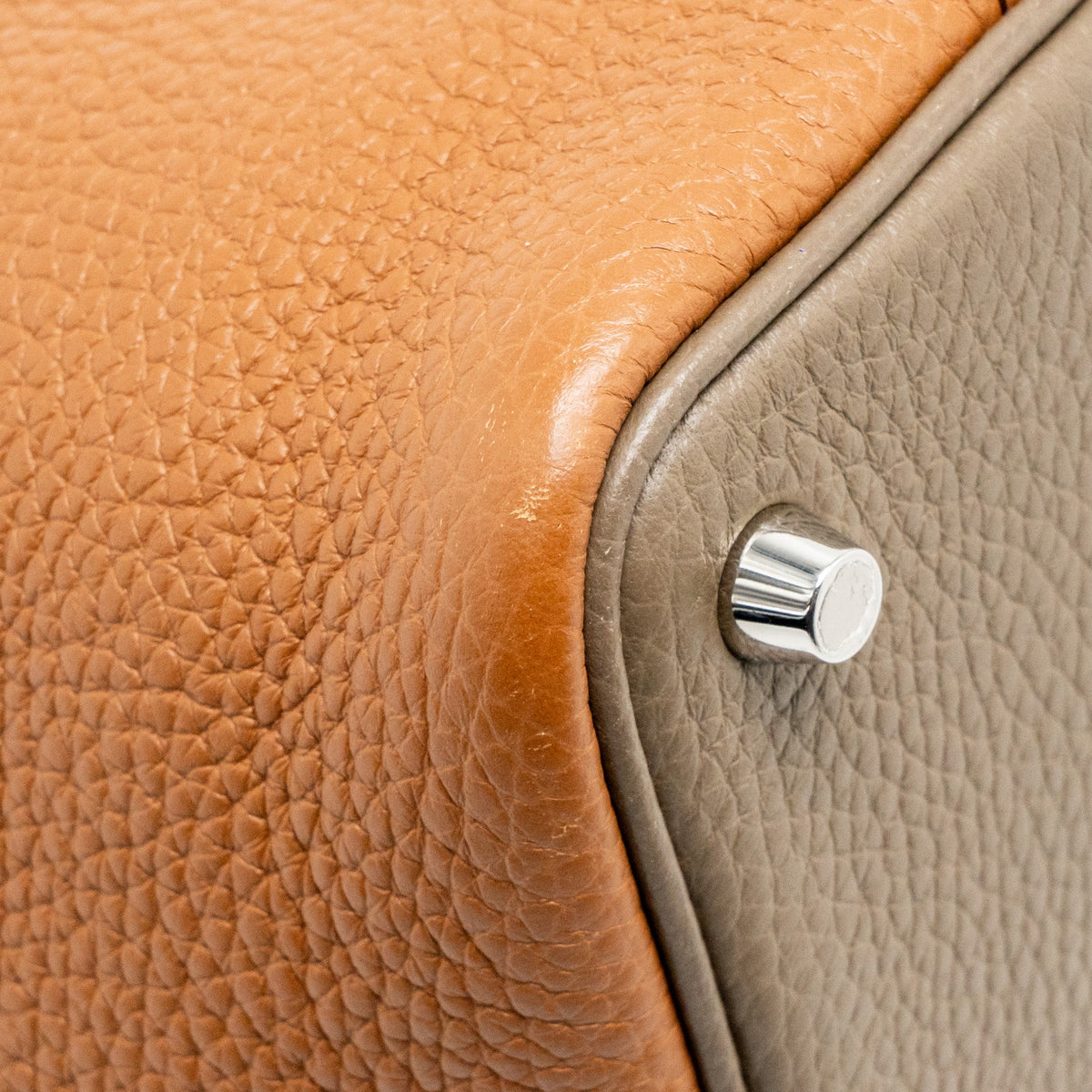 Hermes Picotin 18 Lock Bag Clemence Gold/ Etoupe/ Nata SHW