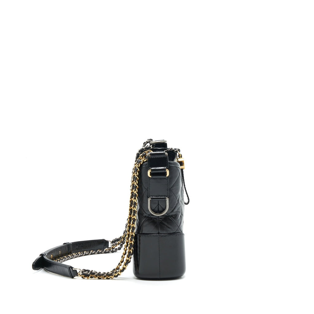 CHANEL NEW MEDIUM GABRIELLE HOBO BAG AGED SMOOTH CALFSKIN WITH GOLD/SILVER HARDWARE