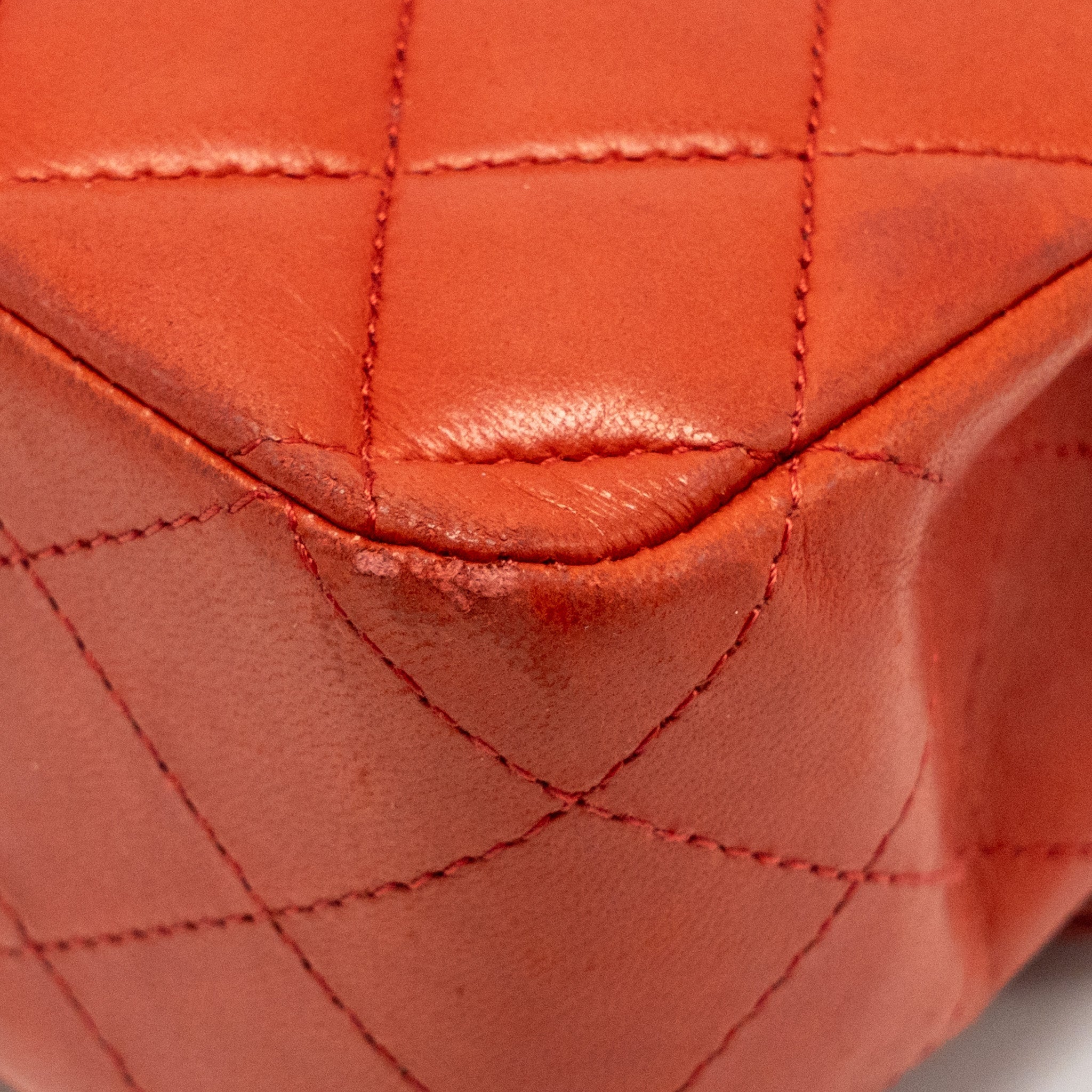 CHANEL MEDIUM CLASSIC DOUBLE FLAP BAG LAMBSKIN RED SHW