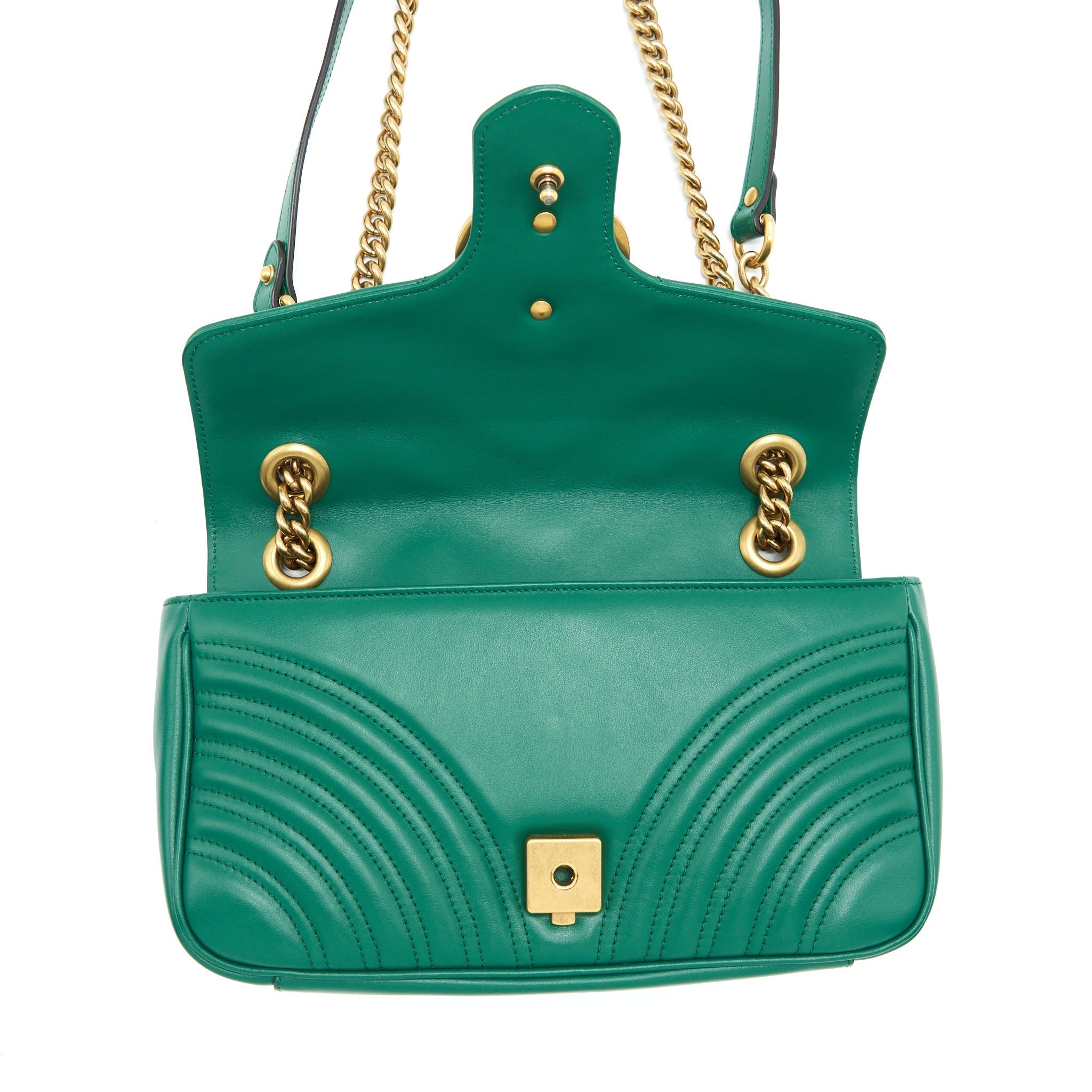 GUCCI SMALL MARMONT BAG GREEN GHW