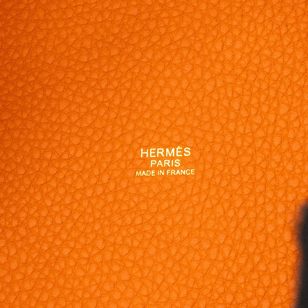 HERMES PICOTIN 22 LOCK BAG CLEMENCE ORANGE GHW