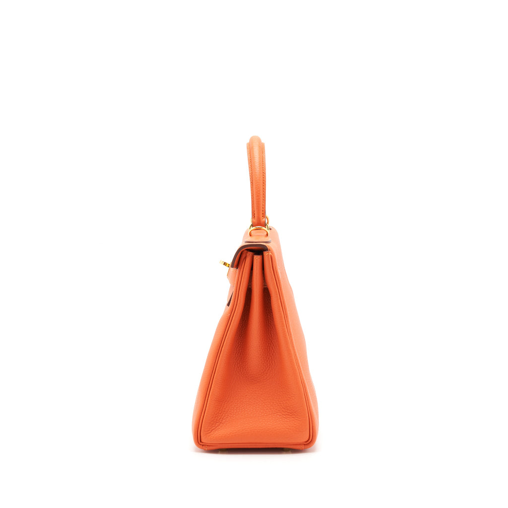 Hermes Kelly 28 Togo 9J feu GHW With An Extra Twilly