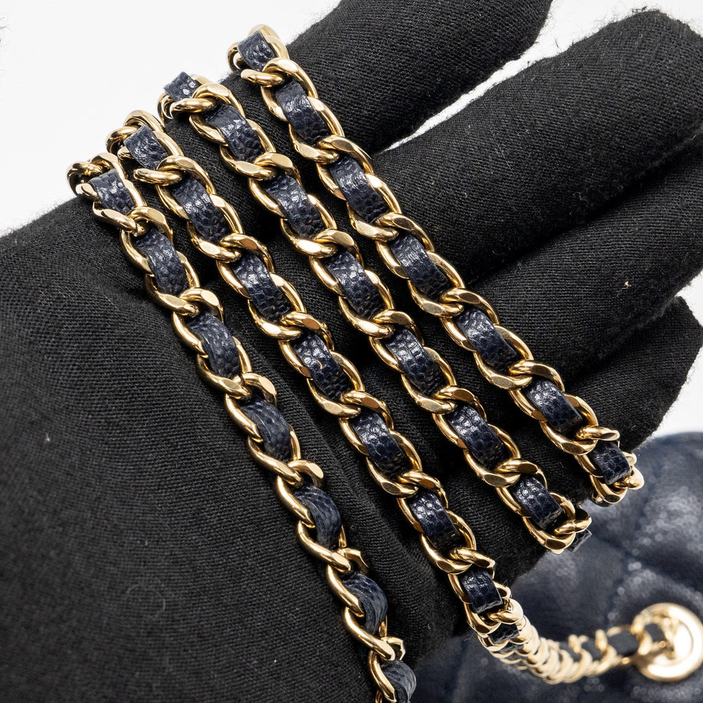 CHANEL 23C LONG VANITY CASE CAVIAR NAVY LGHW (MICROCHIP)