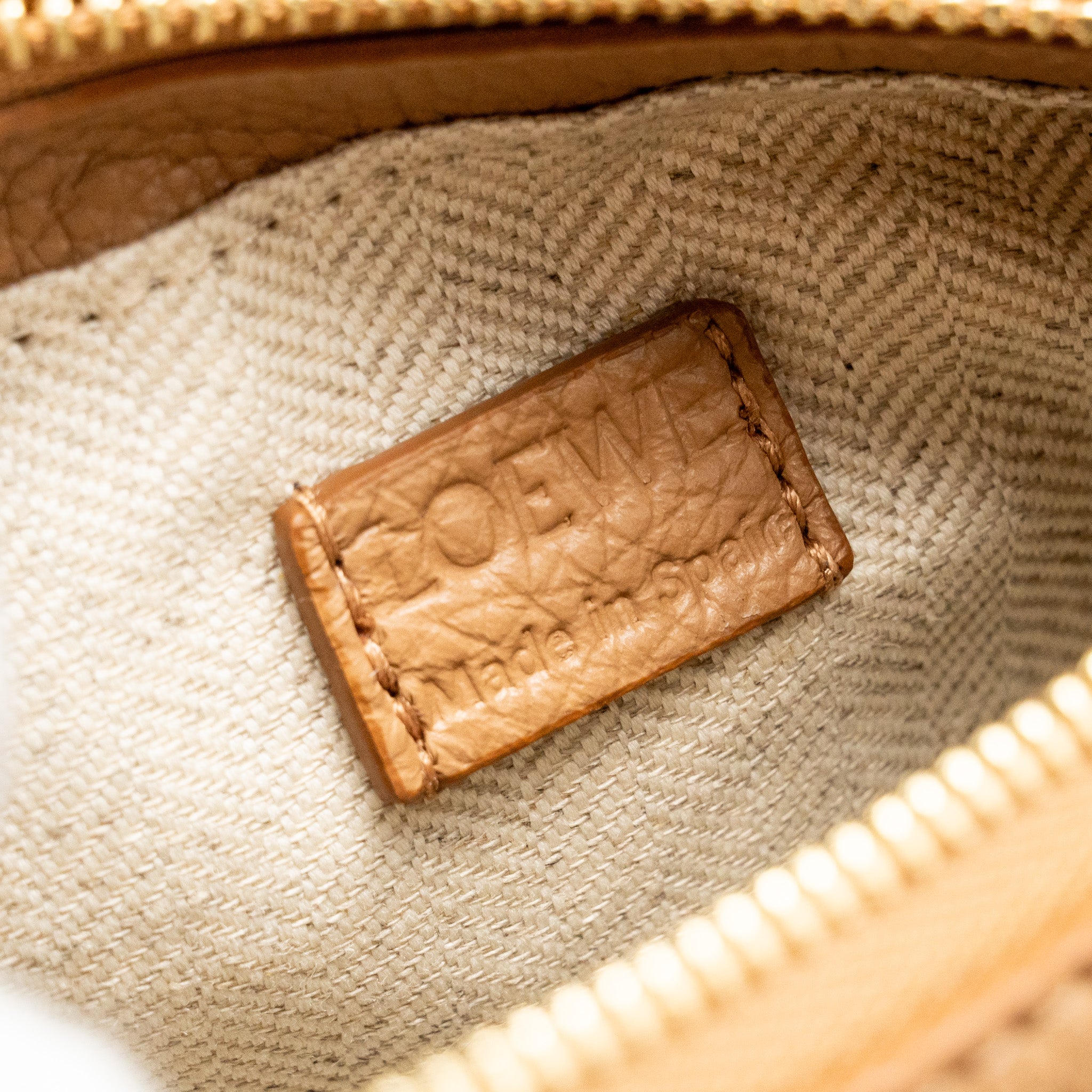 LOEWE MINI PUZZLE BAG SOFT GRAINED CALFSKIN TOFFEE GHW