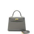 HERMES KELLY 25 SELLIER EPSOM GRIS MEYER GHW STRAMP U